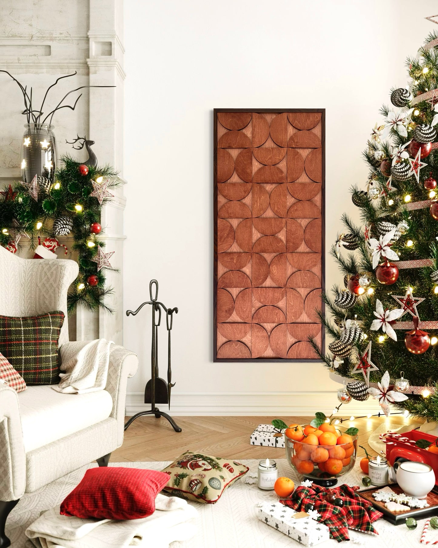 wooden christmas decor, wood wall art