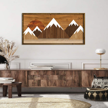 Wood Art Print - Minimalist Mountain Art