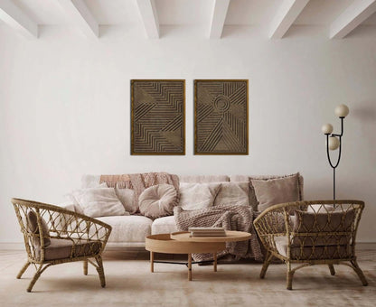 Geometric Wooden Lines Home Decor