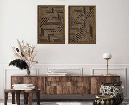 Geometric Wooden Lines Home Decor