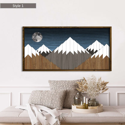 Wood Art Print - Blue Sky Mountain Art