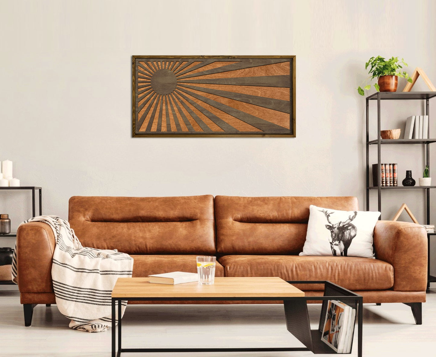 Wood Wall Art - Modern Boho Sun Wall Art