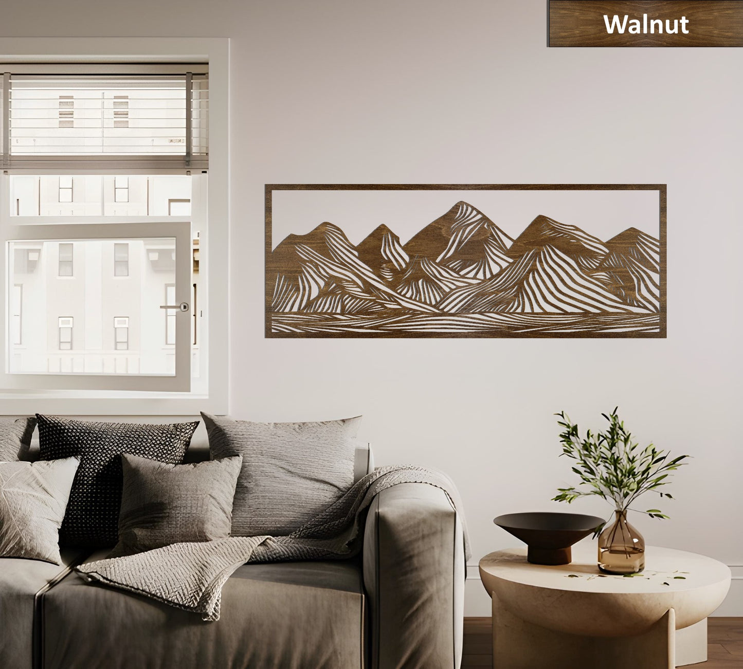 Geometric Mountain Wooden Decor