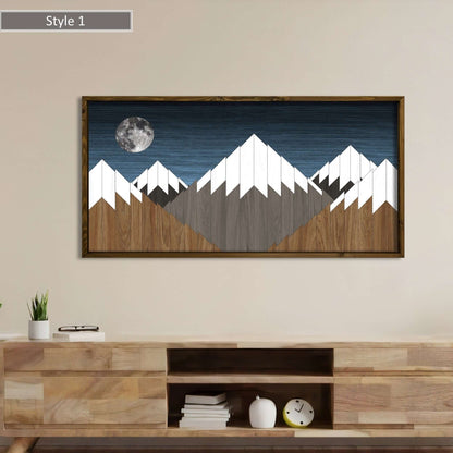 Wood Art Print - Blue Sky Mountain Art