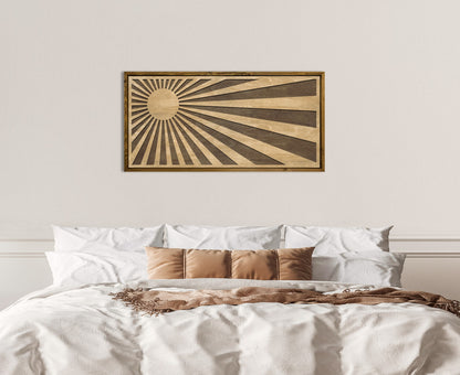 Wood Wall Art - Modern Boho Sun Wall Art