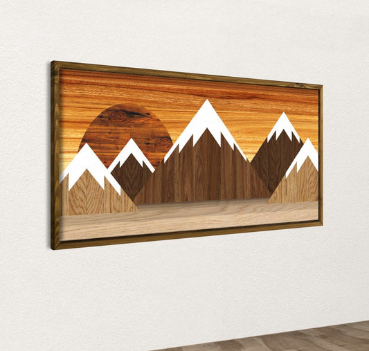 Wood Art Print - Mountain Wood Art