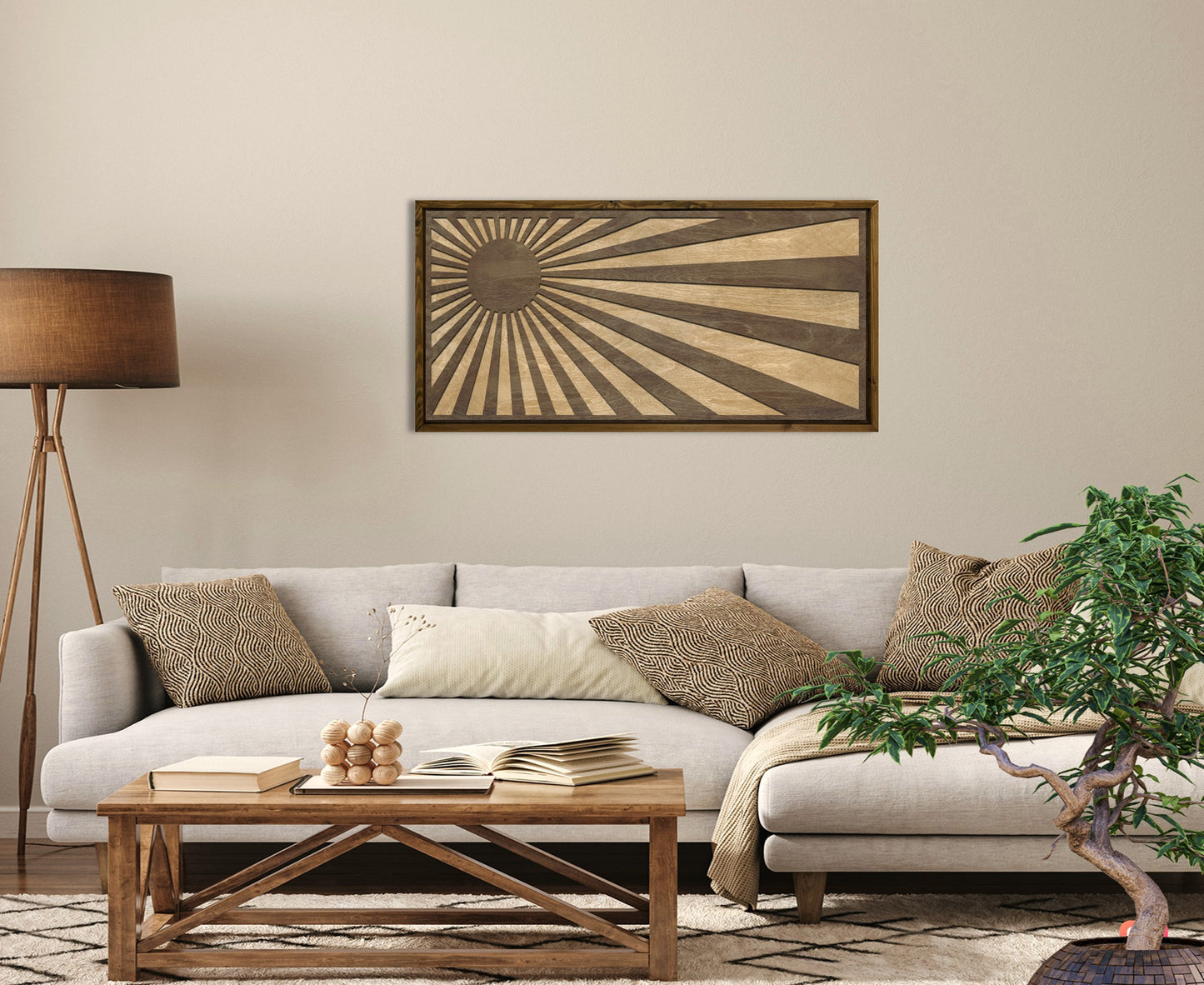 Wood Wall Art - Modern Boho Sun Wall Art