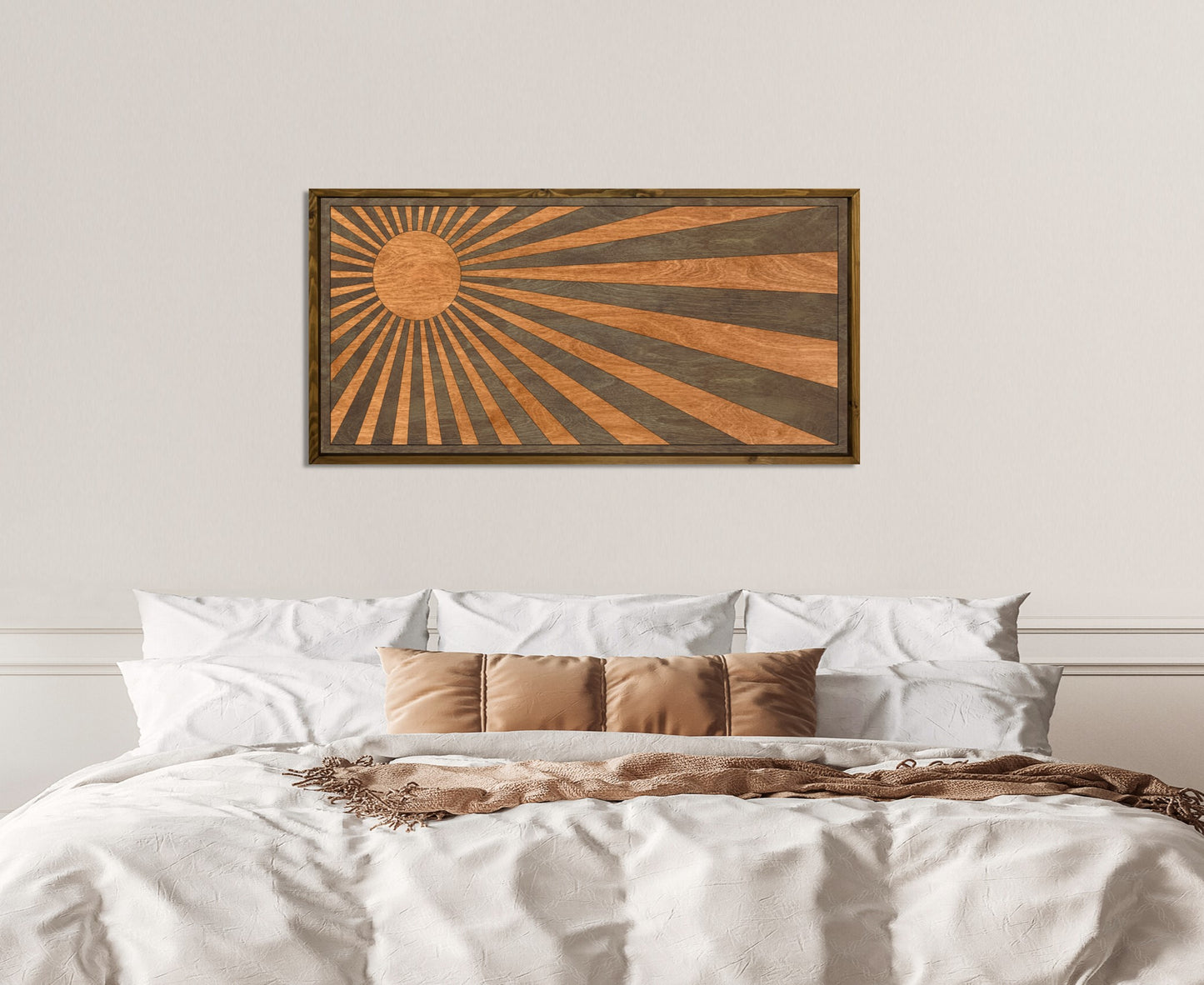 Wood Wall Art - Wooden Mosaic Sun Decor