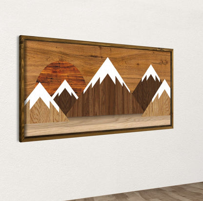 Wood Art Print - Minimalist Mountain Art