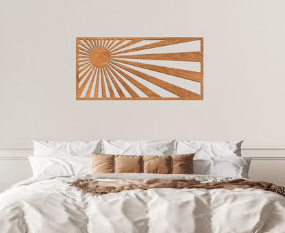 Wood Wall Art - Boho Sun Decor