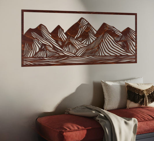 Geometric Mountain Wooden Decor