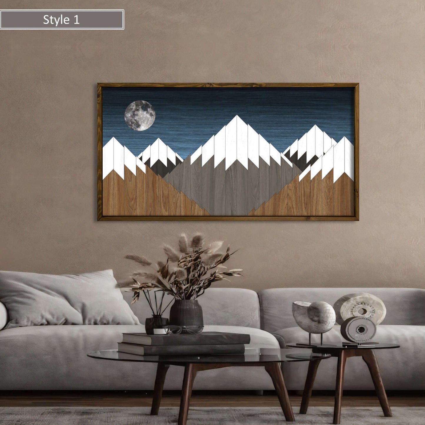 Wood Art Print - Blue Sky Mountain Art