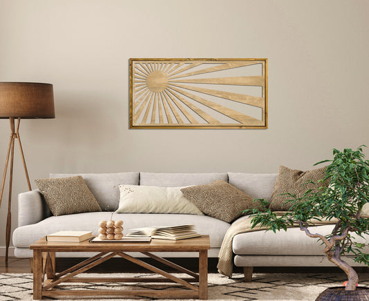 Wood Wall Art - Boho Sun Decor