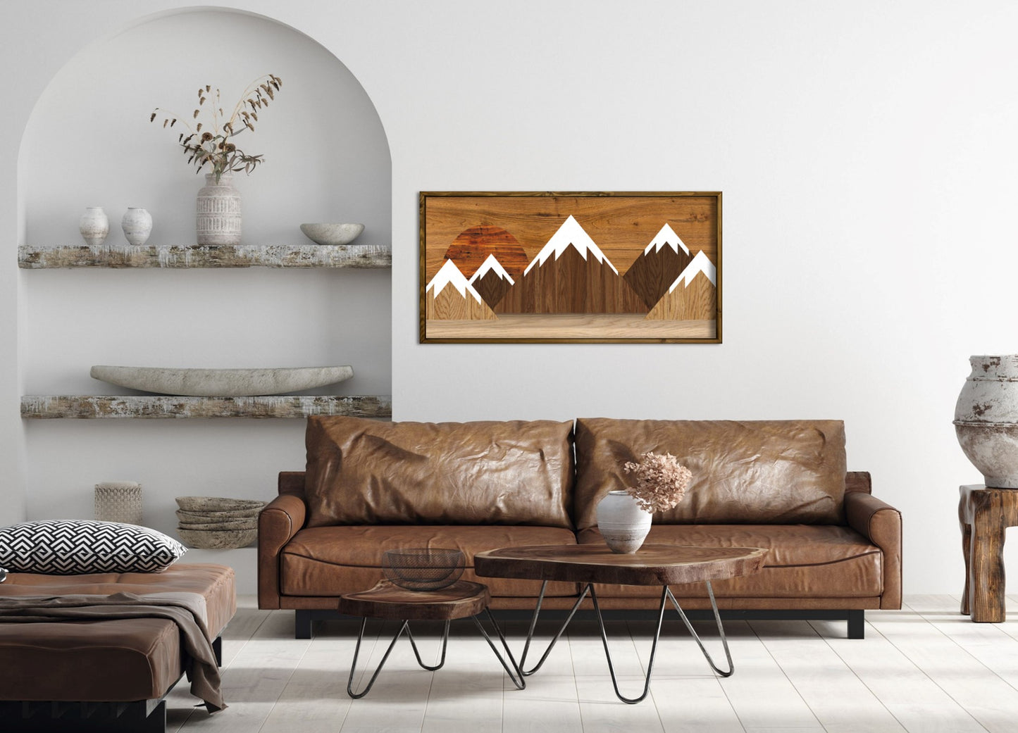 Wood Art Print - Minimalist Mountain Art