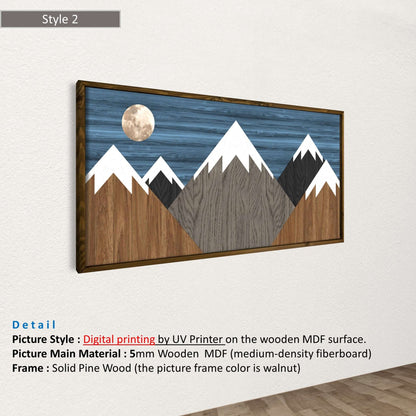 Wood Art Print - Blue Sky Mountain Art