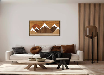 Wood Art Print - Minimalist Mountain Art